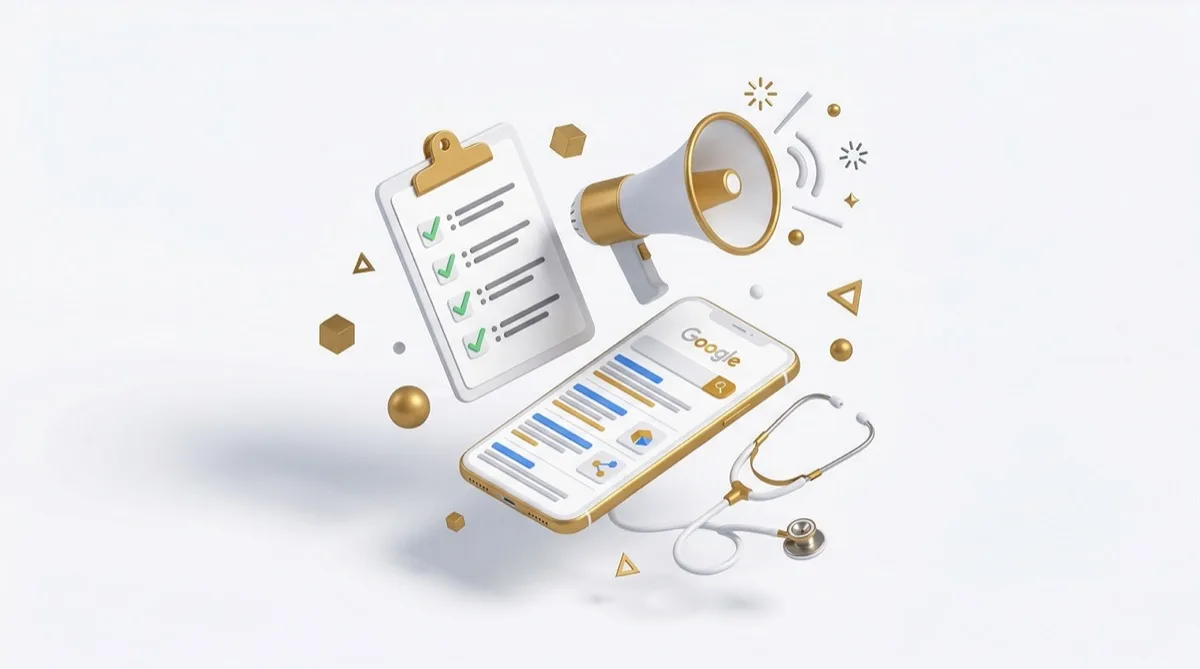 Praxismarketing für Arztpraxen – isometrische 3D-Illustration